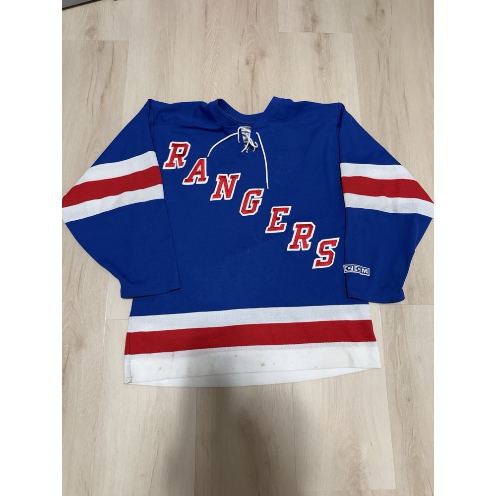 Vintage CCM New York Rangers NHL Jersey Blue Men's Size Medium Blank